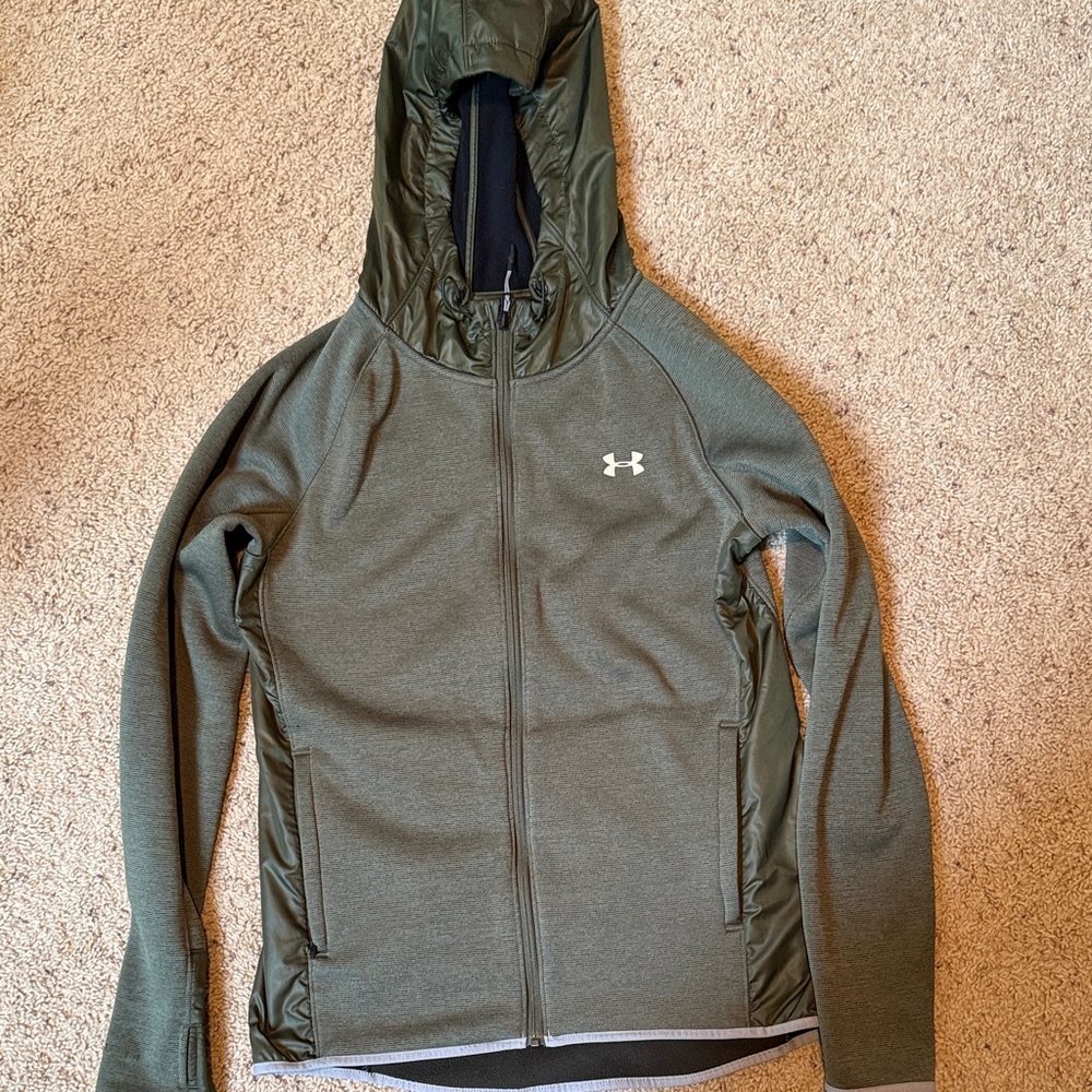 Under Armour Olive Full-Zip Cold Gear Hoodie size M